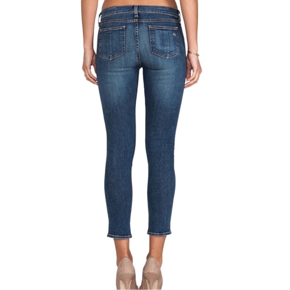 Rag & Bone Mid Rise Slim Leg Capri Blue Denim Jeans - Size 25